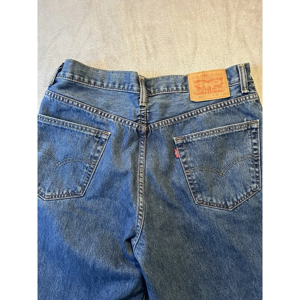 Levis 550 Mens Jeans 36x36 Blue Relaxed Fit Tapered Leg Denim Pants